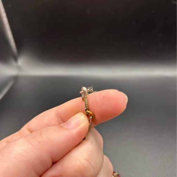 Vintage Lisner Gold tone Leaf Necklace with Red Round Stones - Picture 4 of 4